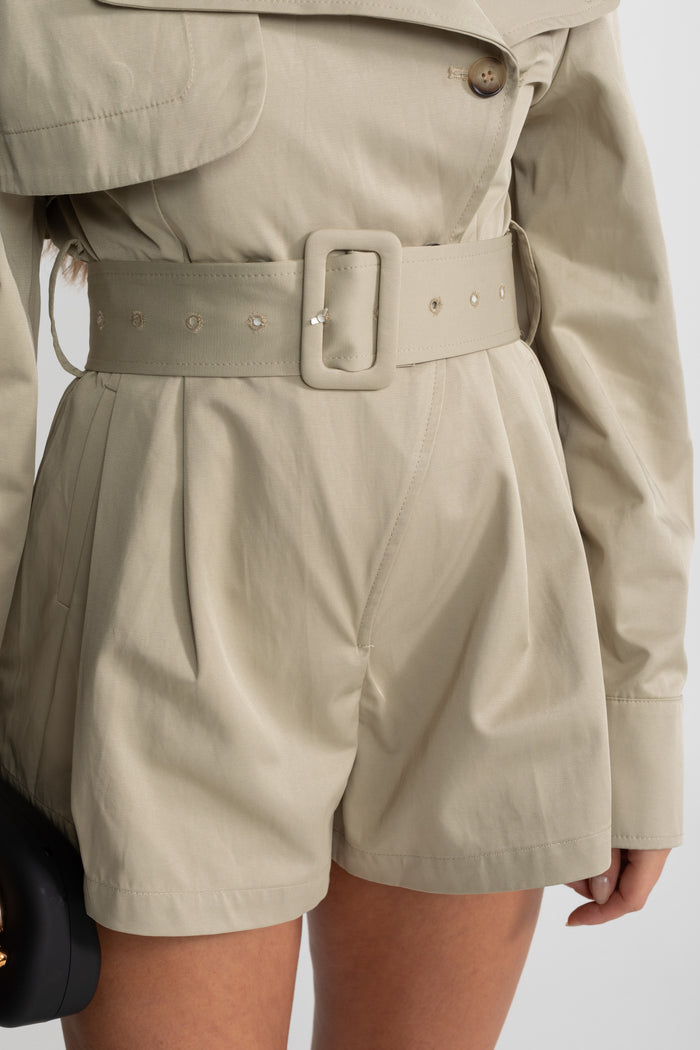 MONO TRENCH CON CINTURÓN - BEIGE