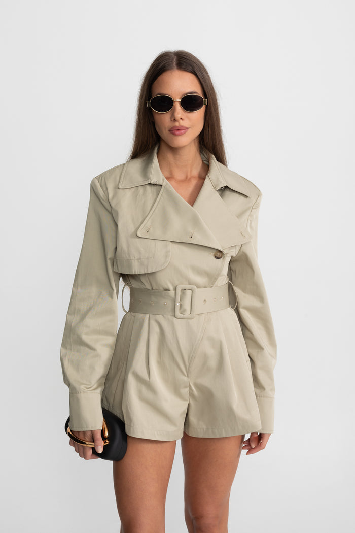 MONO TRENCH CON CINTURÓN - BEIGE