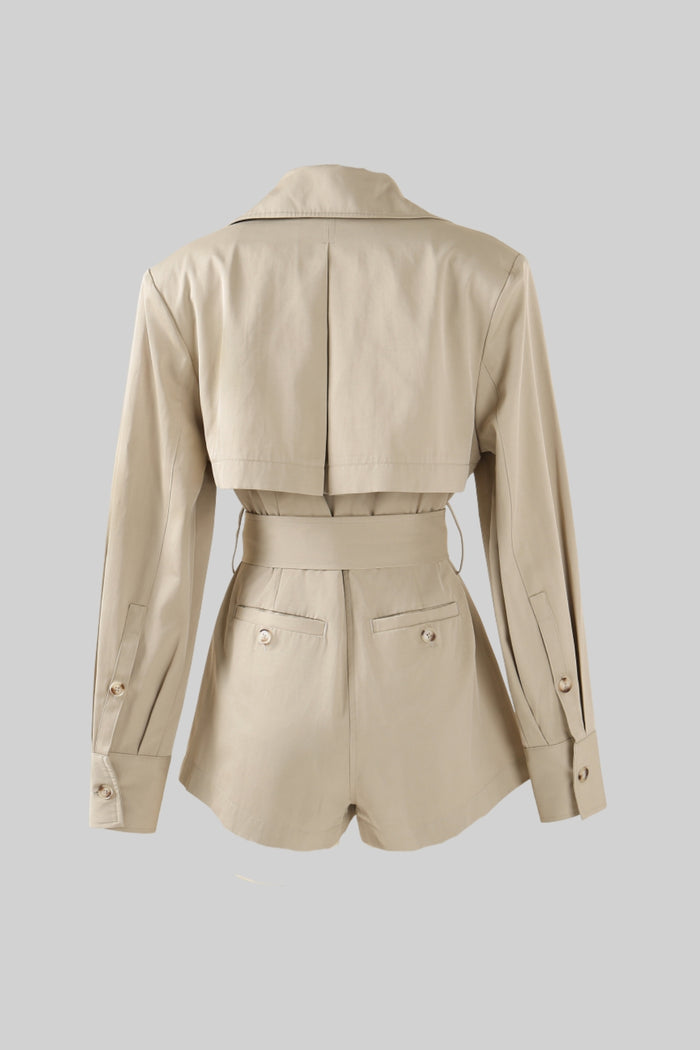 MONO TRENCH CON CINTURÓN - BEIGE