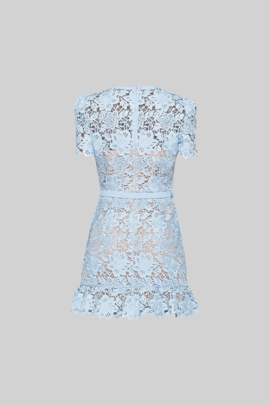 VESTIDO FLORAL BORDADO DE MANGA CORTA