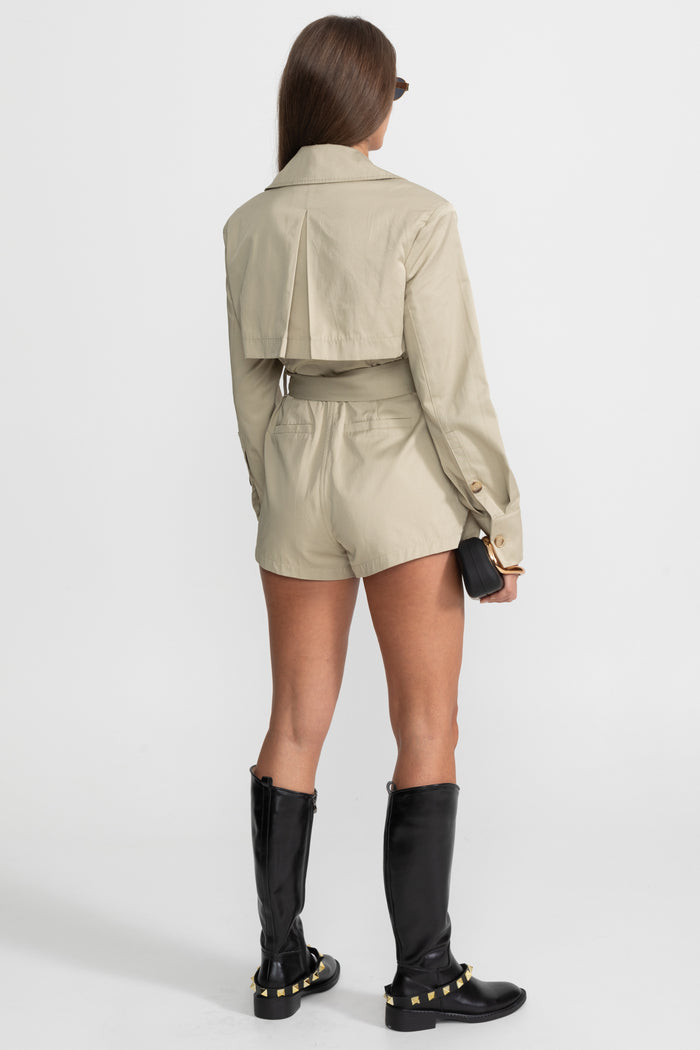 MONO TRENCH CON CINTURÓN - BEIGE