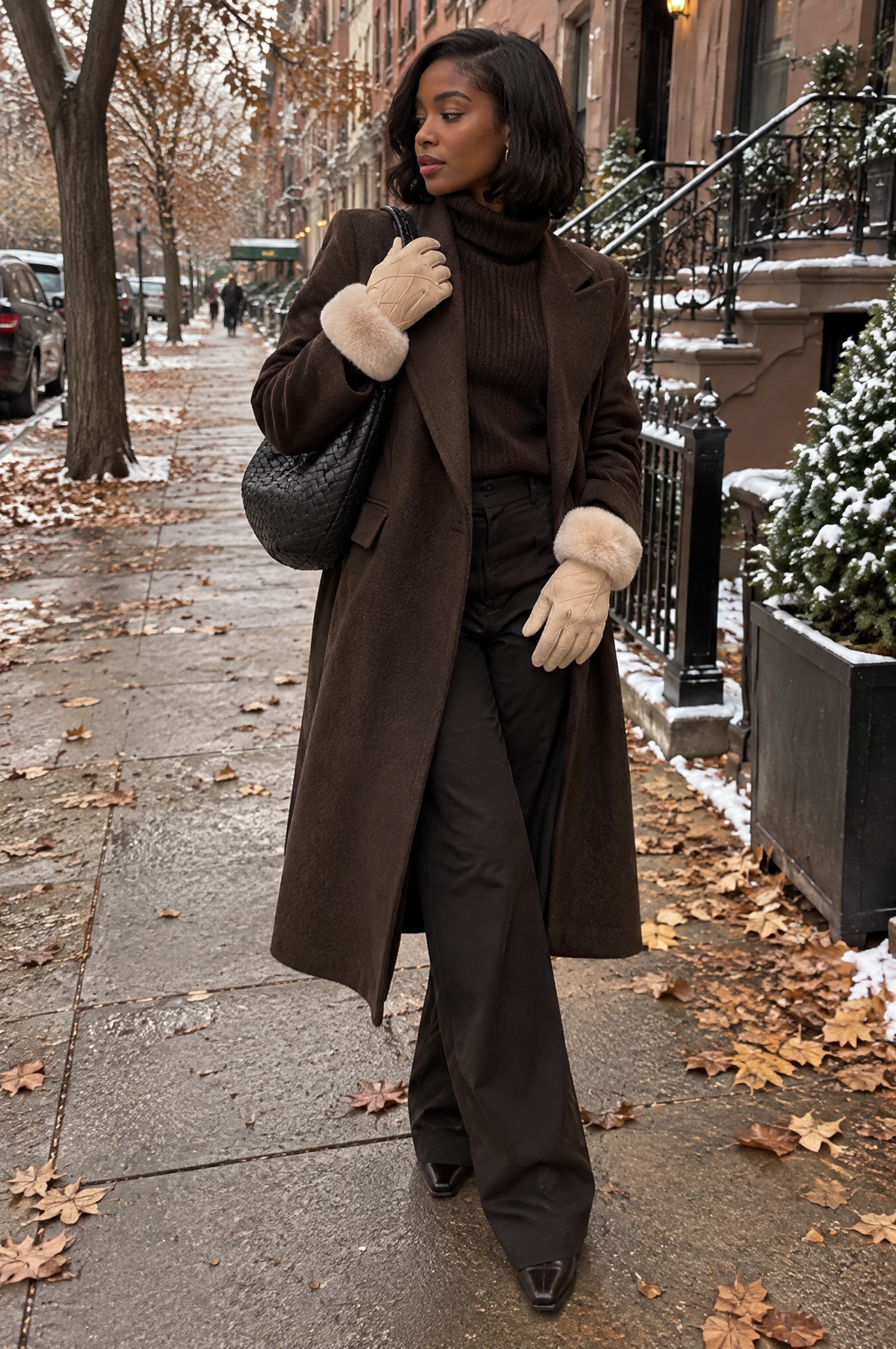 GUANTES ACOLCHADOS DE EFECTO ANTE CON PELO SINTÉTICO - BEIGE