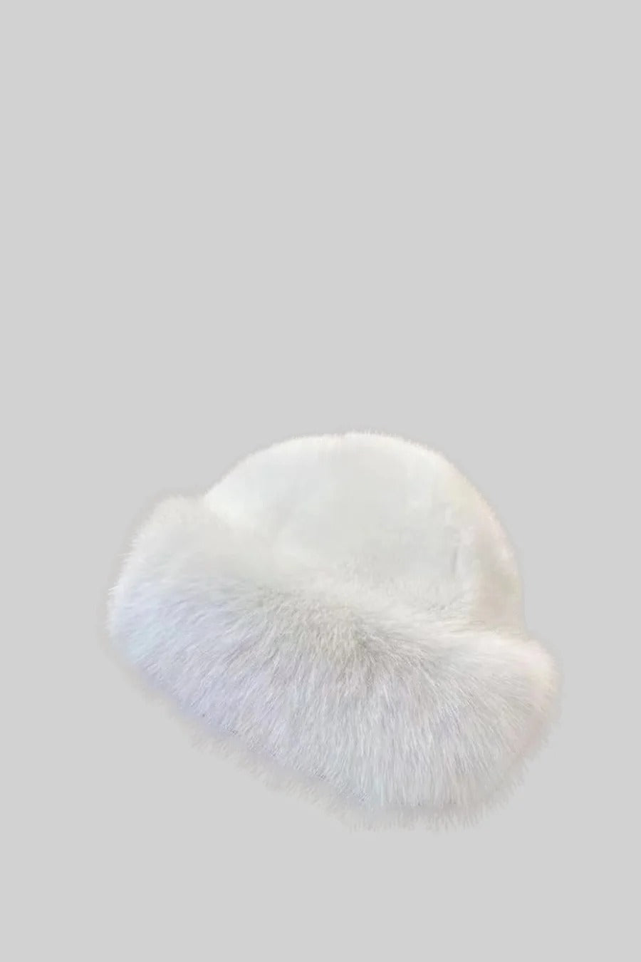 SOMBRERO DE PELO SINTÉTICO DE ALA ANCHA - BLANCO