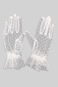 GUANTES TRANSPARENTES DE ENCAJE - BLANCO