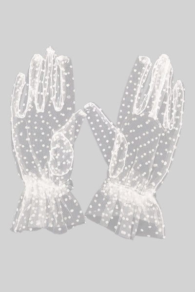 GUANTES TRANSPARENTES DE ENCAJE - BLANCO
