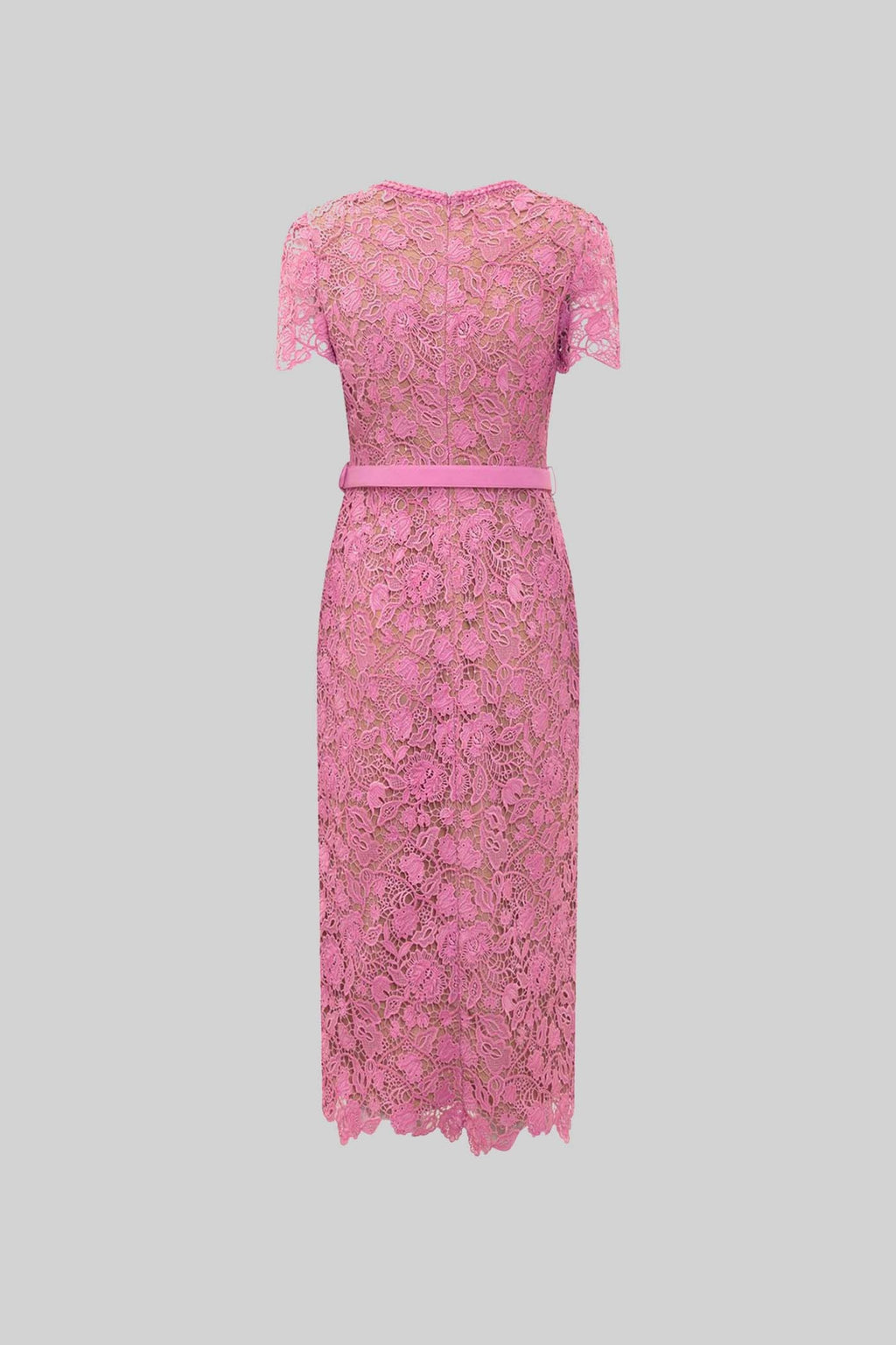 VESTIDO MIDI DE ENCAJE - ROSA