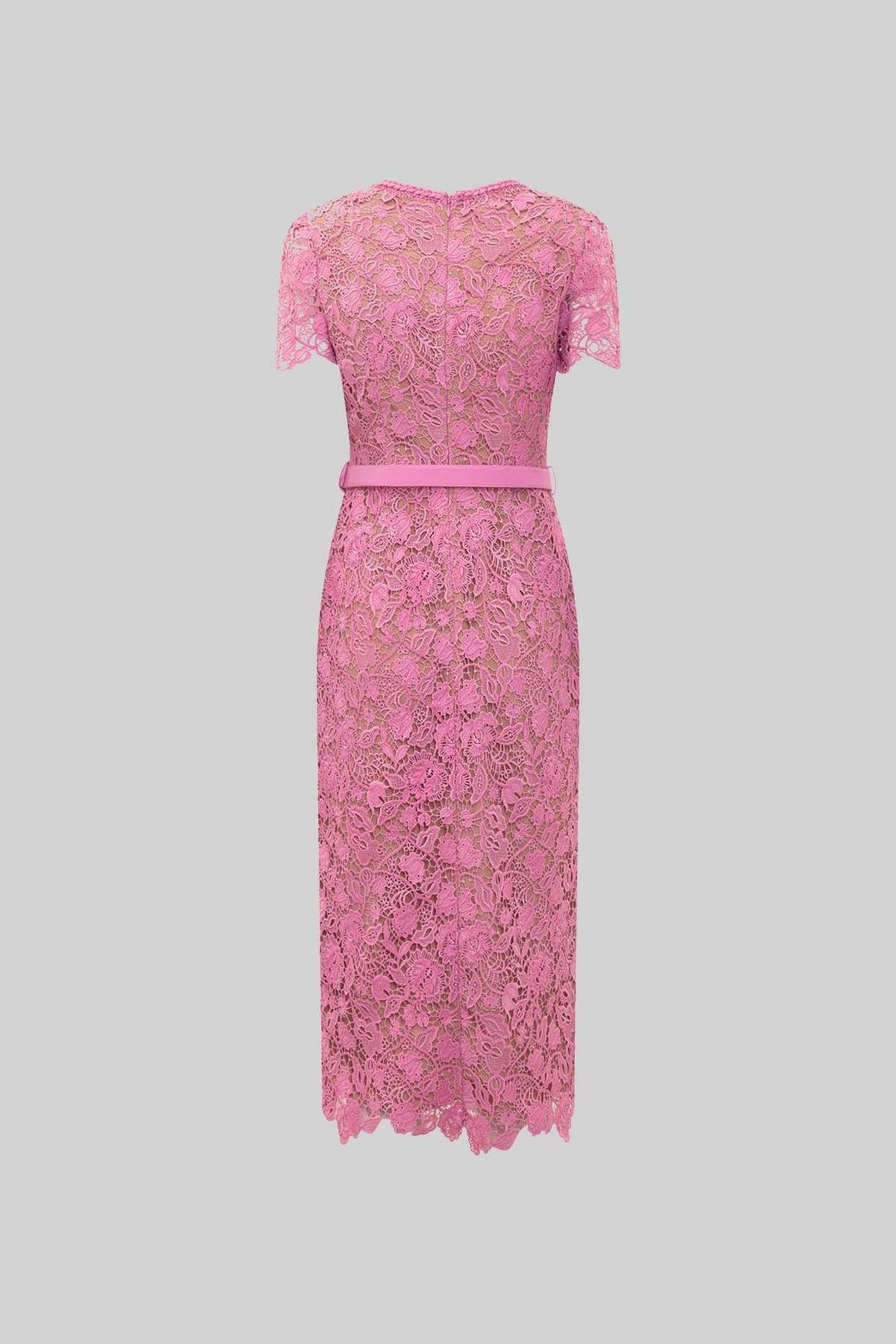 VESTIDO MIDI DE ENCAJE - ROSA