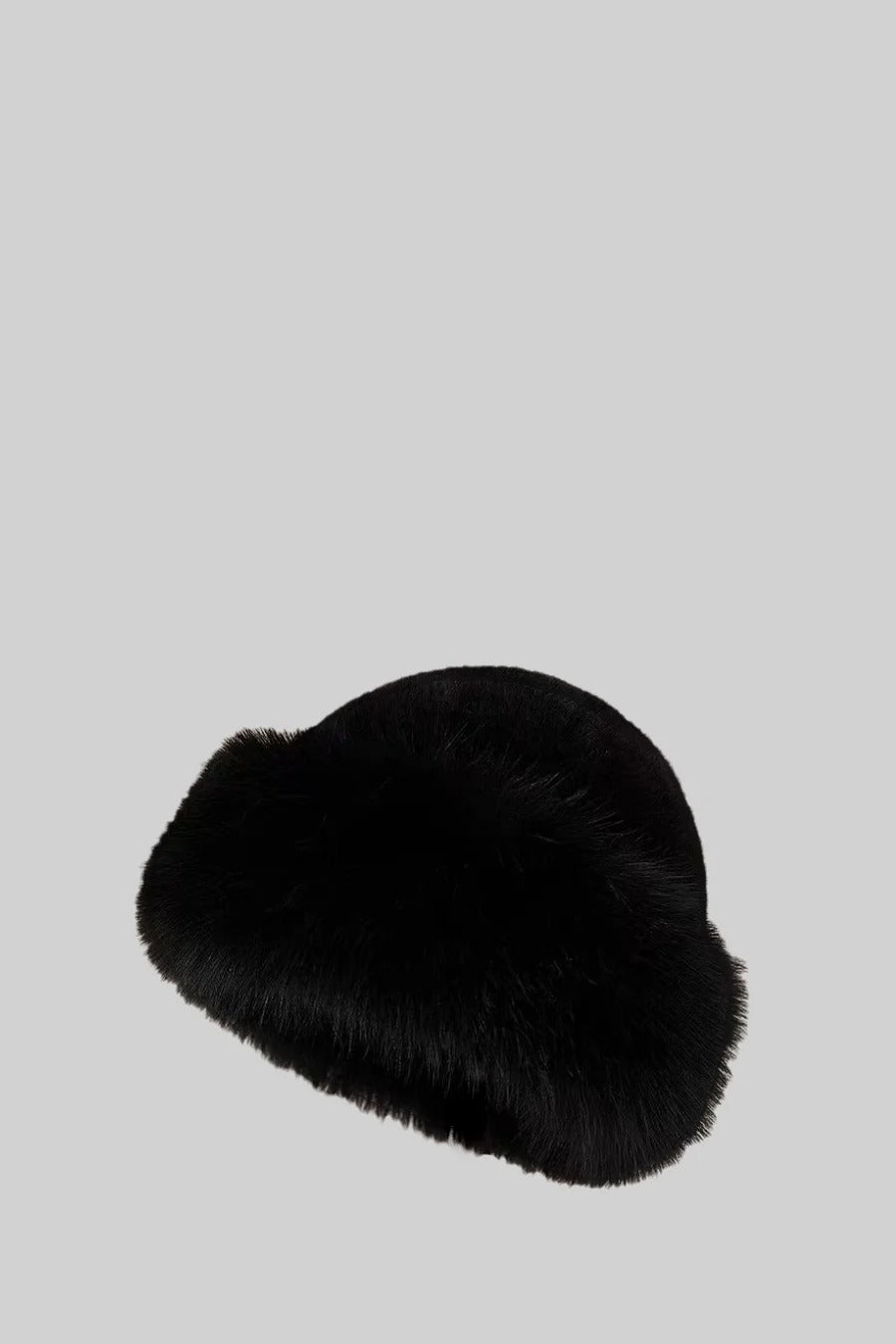 SOMBRERO DE PELO SINTÉTICO DE ALA ANCHA - NEGRO