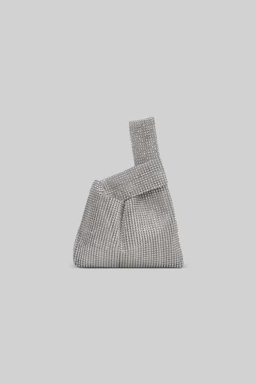 BOLSO DE MANO DE PEDRERÍA - PLATA
