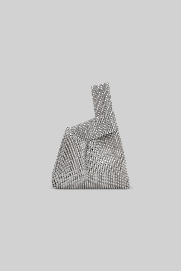 BOLSO DE MANO DE PEDRERÍA - PLATA