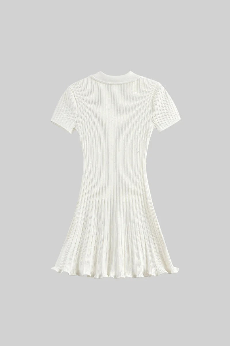 VESTIDO SILUETA RELOJ DE ARENA CON PEDRERÍA - BLANCO